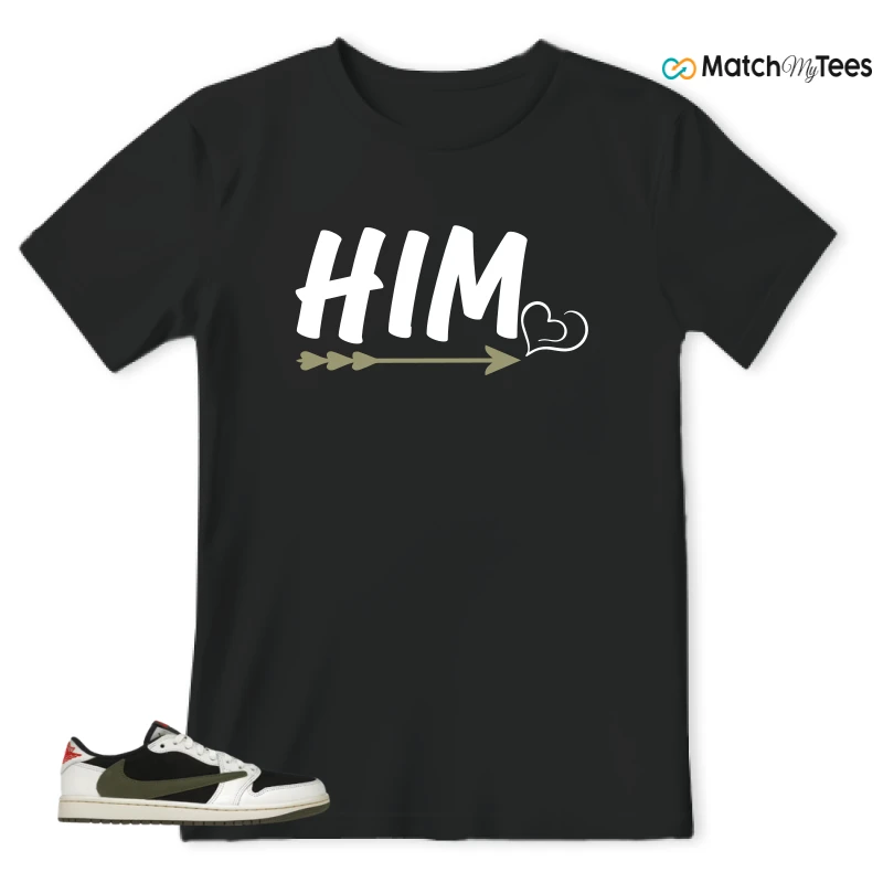NIKE AIR JORDAN 1 RETRO LOW OG SP TRAVIS SCOTT OLIVE SNEAKER Matching Tees t-shirt