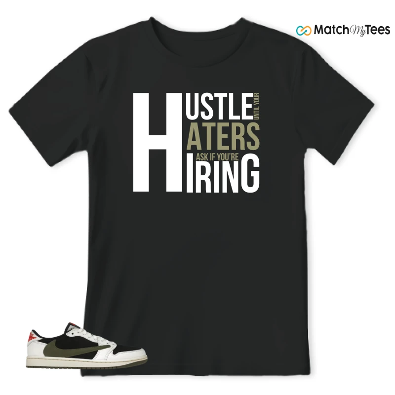 NIKE AIR JORDAN 1 RETRO LOW OG SP TRAVIS SCOTT OLIVE SNEAKER Matching Tees t-shirt