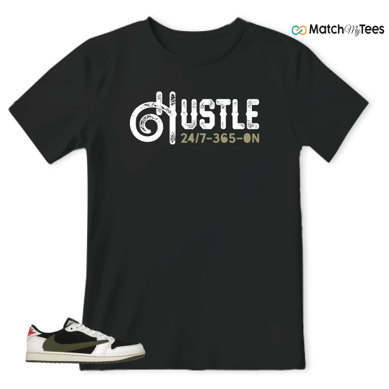 NIKE AIR JORDAN 1 RETRO LOW OG SP TRAVIS SCOTT OLIVE SNEAKER Matching Tees t-shirt