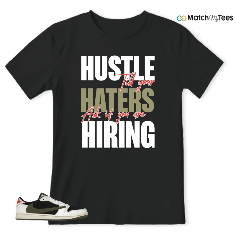 NIKE AIR JORDAN 1 RETRO LOW OG SP TRAVIS SCOTT OLIVE SNEAKER Matching Tees t-shirt