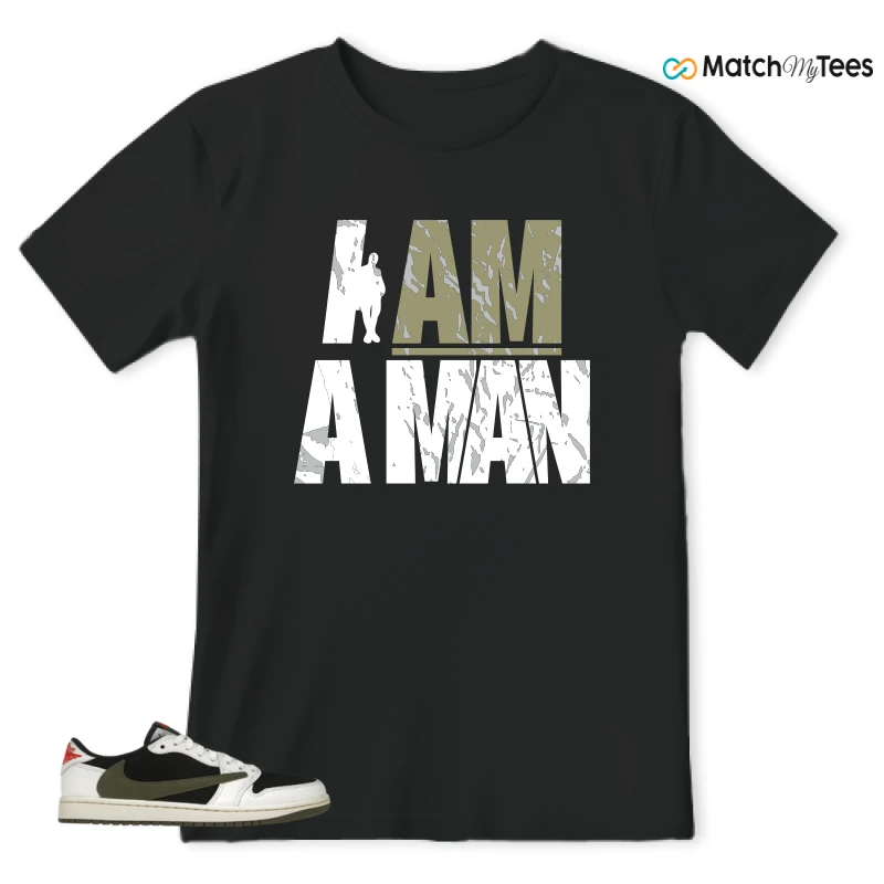 NIKE AIR JORDAN 1 RETRO LOW OG SP TRAVIS SCOTT OLIVE SNEAKER Matching Tees t-shirt