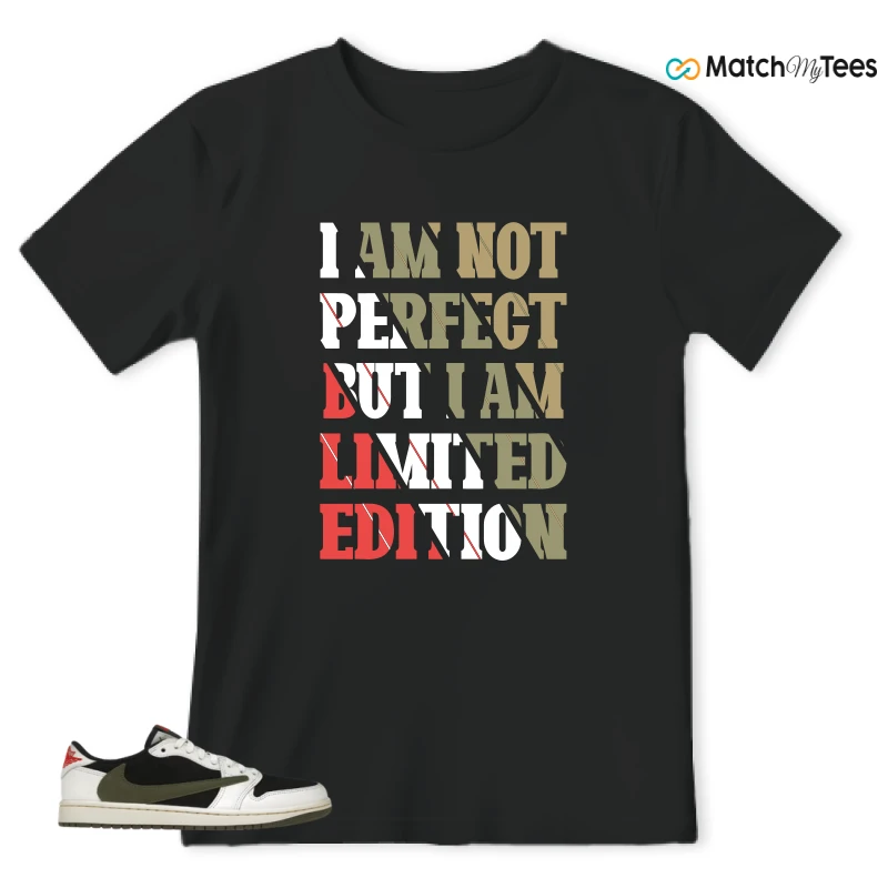 NIKE AIR JORDAN 1 RETRO LOW OG SP TRAVIS SCOTT OLIVE SNEAKER Matching Tees t-shirt