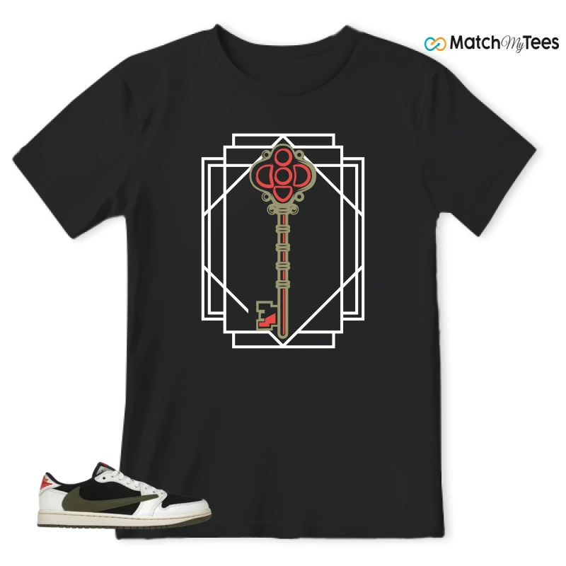 NIKE AIR JORDAN 1 RETRO LOW OG SP TRAVIS SCOTT OLIVE SNEAKER Matching Tees t-shirt