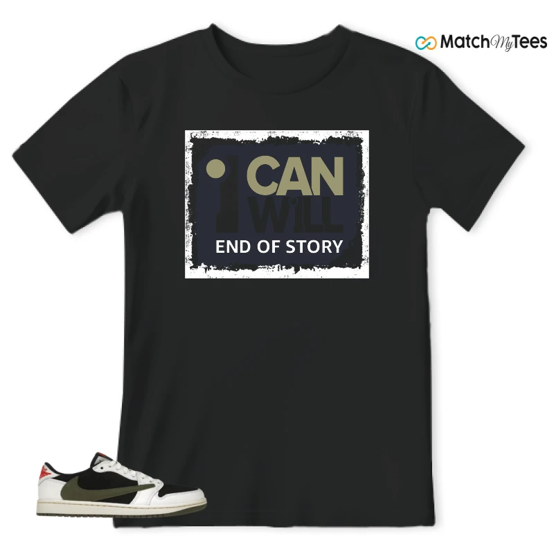 NIKE AIR JORDAN 1 RETRO LOW OG SP TRAVIS SCOTT OLIVE SNEAKER Matching Tees t-shirt