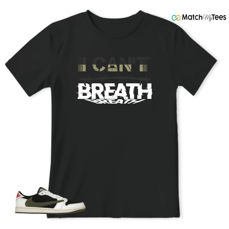 NIKE AIR JORDAN 1 RETRO LOW OG SP TRAVIS SCOTT OLIVE SNEAKER Matching Tees t-shirt