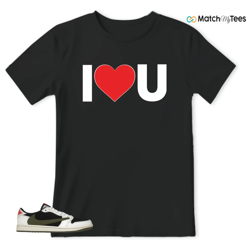 NIKE AIR JORDAN 1 RETRO LOW OG SP TRAVIS SCOTT OLIVE SNEAKER Matching Tees t-shirt