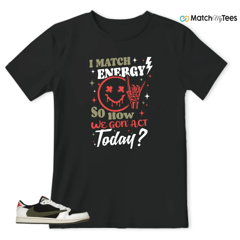 NIKE AIR JORDAN 1 RETRO LOW OG SP TRAVIS SCOTT OLIVE SNEAKER Matching Tees t-shirt