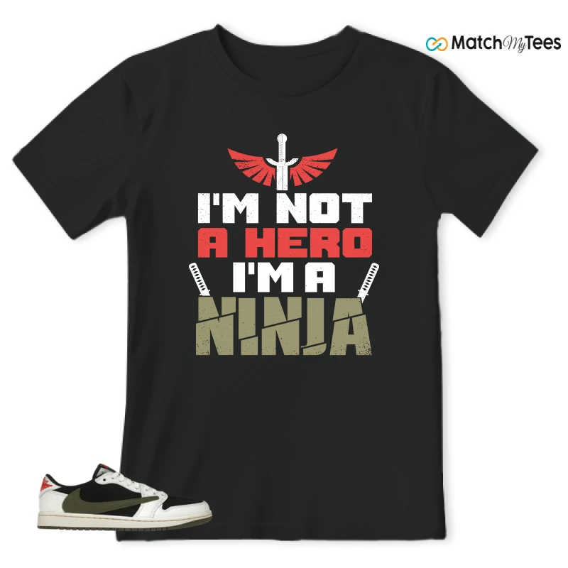NIKE AIR JORDAN 1 RETRO LOW OG SP TRAVIS SCOTT OLIVE SNEAKER Matching Tees t-shirt