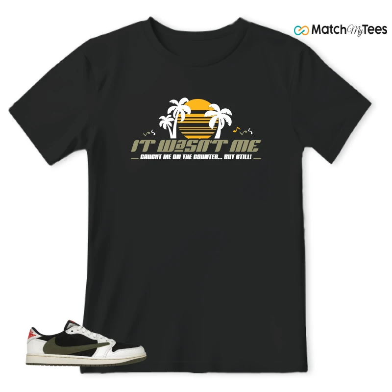 NIKE AIR JORDAN 1 RETRO LOW OG SP TRAVIS SCOTT OLIVE SNEAKER Matching Tees t-shirt