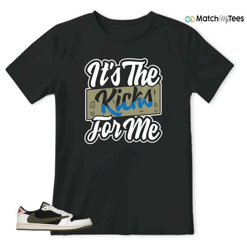 NIKE AIR JORDAN 1 RETRO LOW OG SP TRAVIS SCOTT OLIVE SNEAKER Matching Tees t-shirt