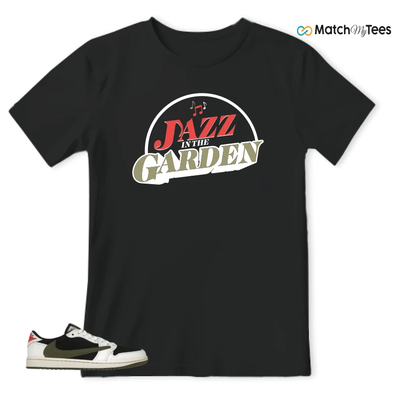 NIKE AIR JORDAN 1 RETRO LOW OG SP TRAVIS SCOTT OLIVE SNEAKER Matching Tees t-shirt