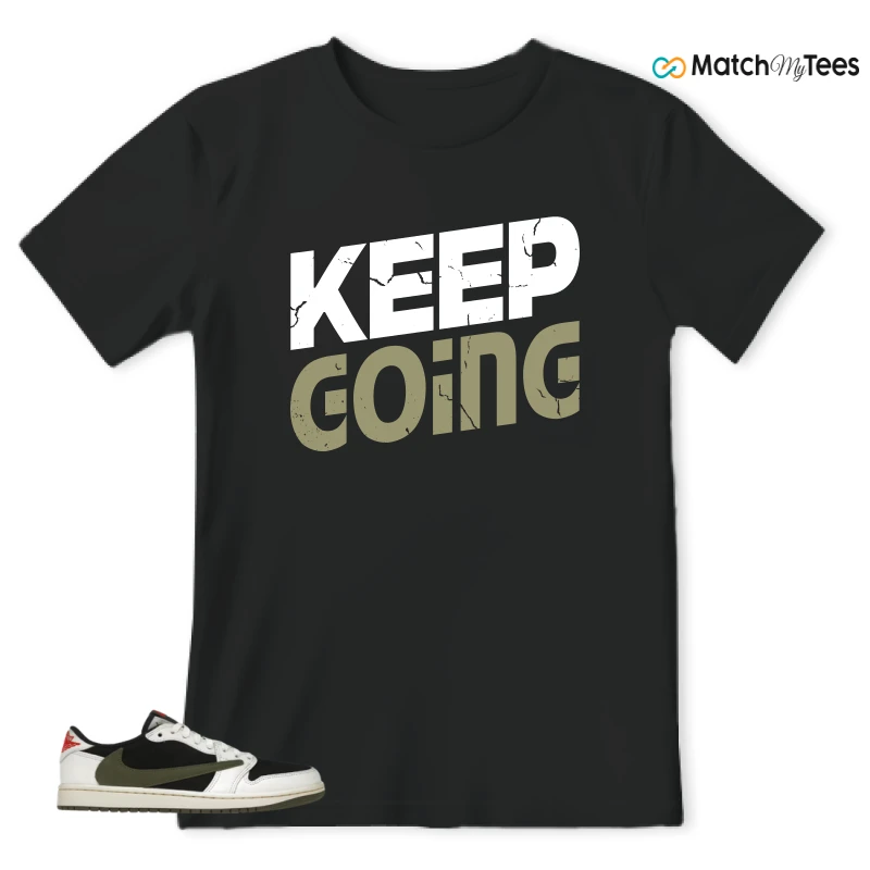 NIKE AIR JORDAN 1 RETRO LOW OG SP TRAVIS SCOTT OLIVE SNEAKER Matching Tees t-shirt