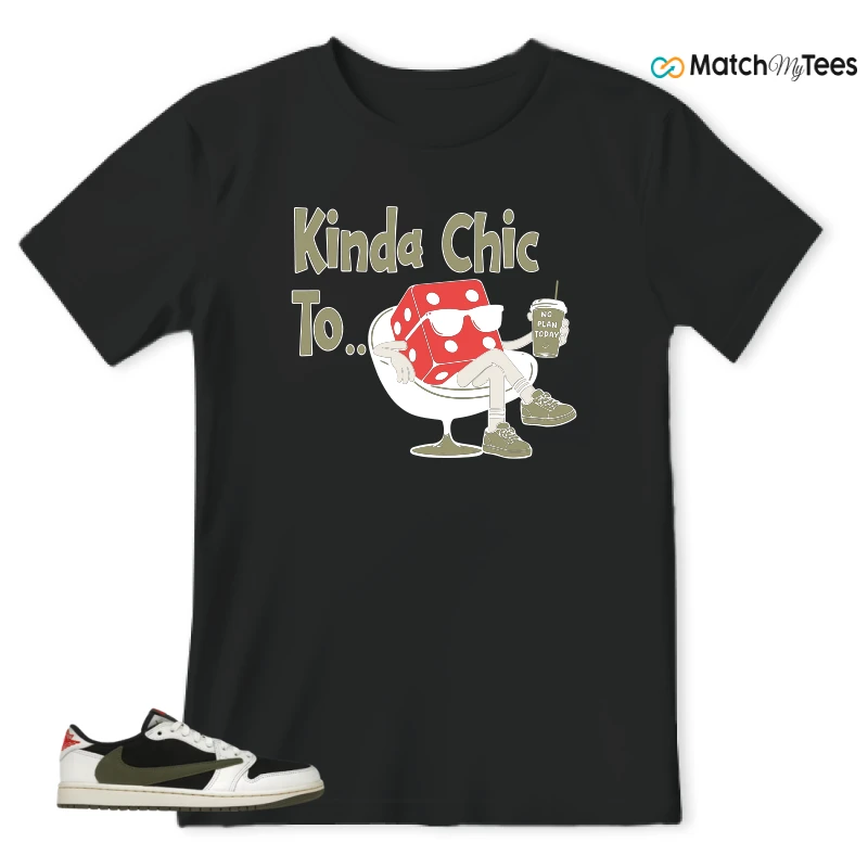 NIKE AIR JORDAN 1 RETRO LOW OG SP TRAVIS SCOTT OLIVE SNEAKER Matching Tees t-shirt