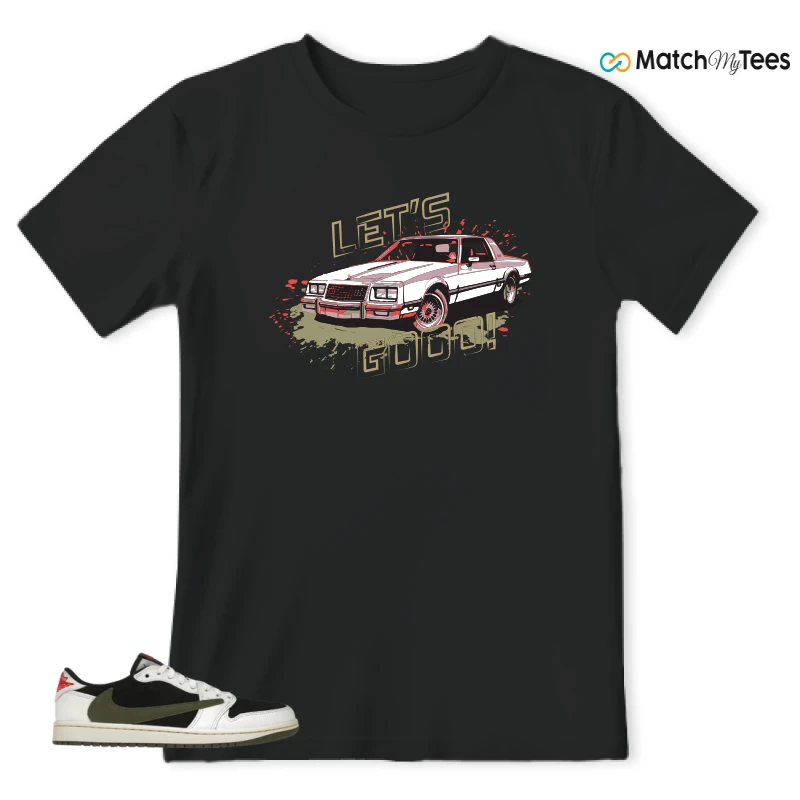 NIKE AIR JORDAN 1 RETRO LOW OG SP TRAVIS SCOTT OLIVE SNEAKER Matching Tees t-shirt