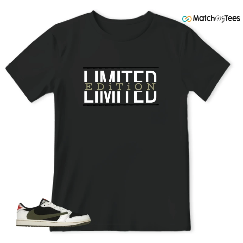 NIKE AIR JORDAN 1 RETRO LOW OG SP TRAVIS SCOTT OLIVE SNEAKER Matching Tees t-shirt