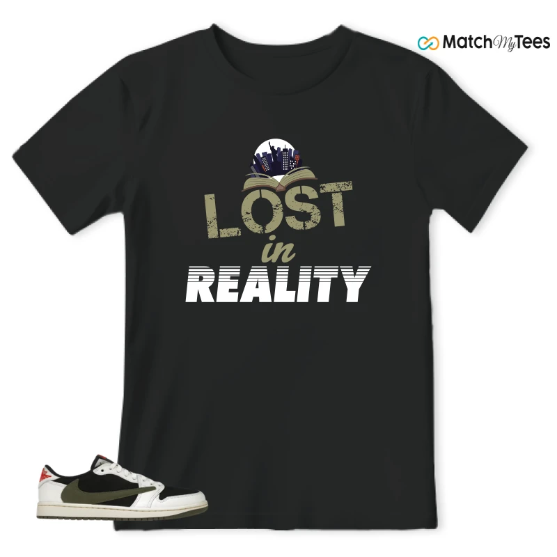 NIKE AIR JORDAN 1 RETRO LOW OG SP TRAVIS SCOTT OLIVE SNEAKER Matching Tees t-shirt