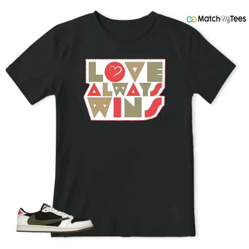 NIKE AIR JORDAN 1 RETRO LOW OG SP TRAVIS SCOTT OLIVE SNEAKER Matching Tees t-shirt
