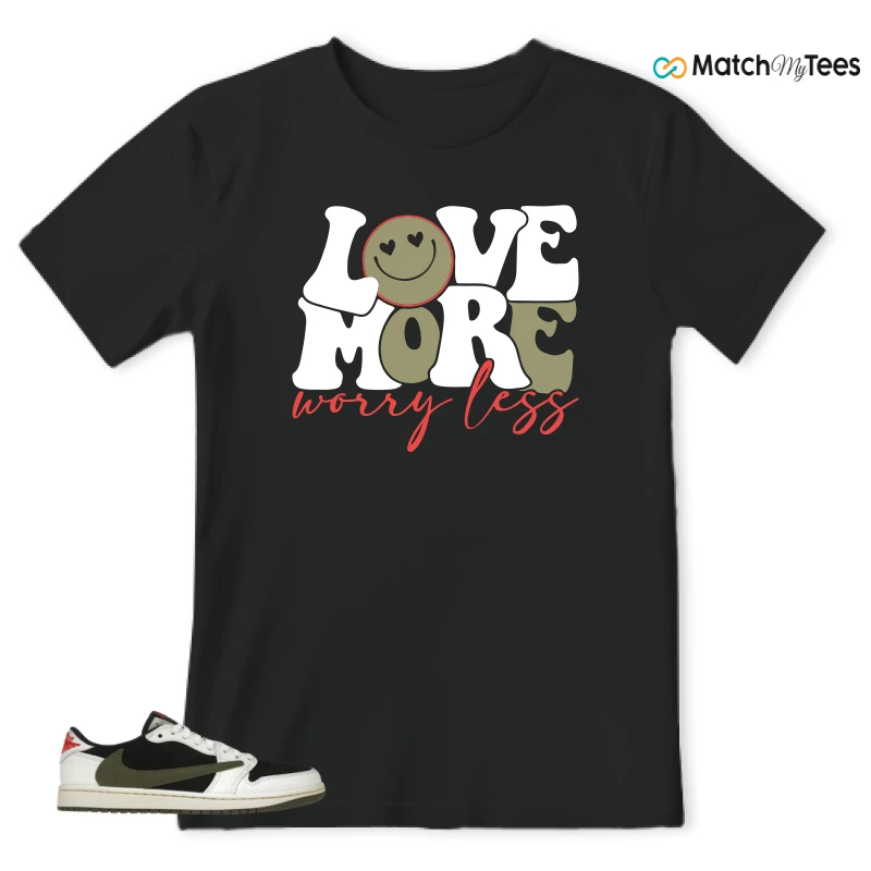 NIKE AIR JORDAN 1 RETRO LOW OG SP TRAVIS SCOTT OLIVE SNEAKER Matching Tees t-shirt