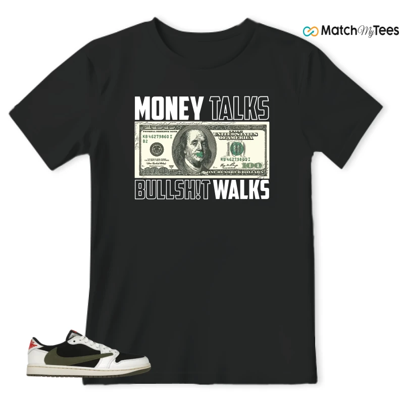 NIKE AIR JORDAN 1 RETRO LOW OG SP TRAVIS SCOTT OLIVE SNEAKER Matching Tees t-shirt
