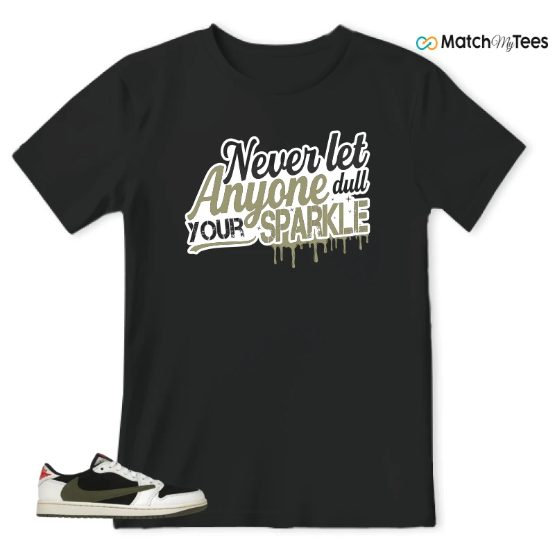 NIKE AIR JORDAN 1 RETRO LOW OG SP TRAVIS SCOTT OLIVE SNEAKER Matching Tees t-shirt