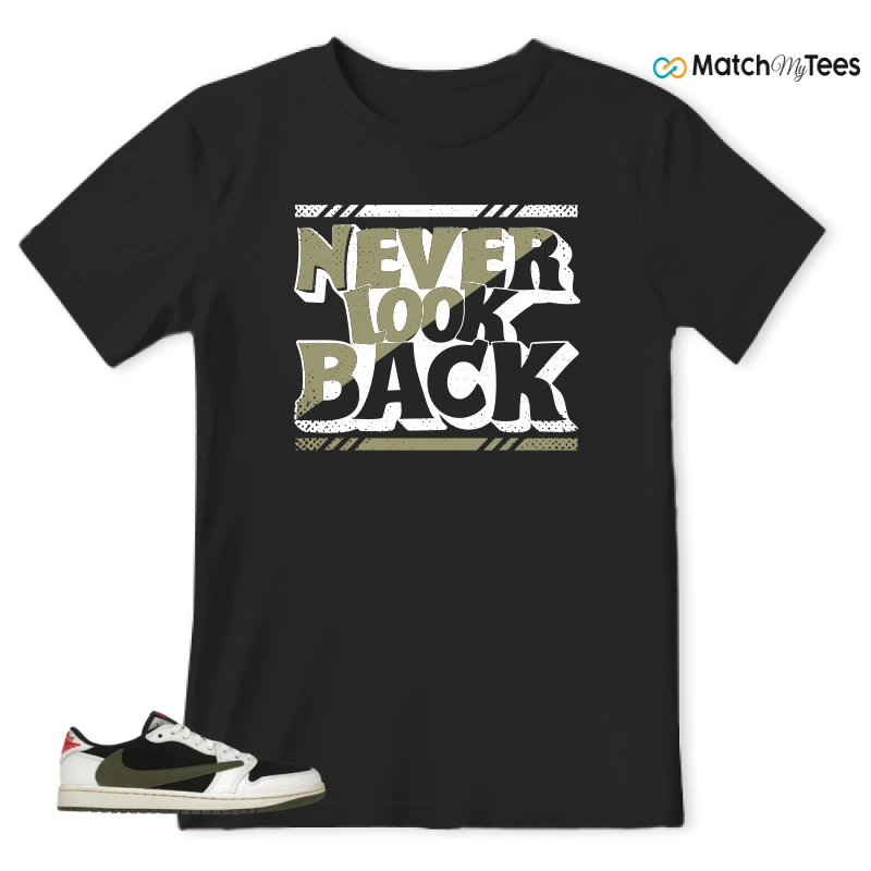 NIKE AIR JORDAN 1 RETRO LOW OG SP TRAVIS SCOTT OLIVE SNEAKER Matching Tees t-shirt