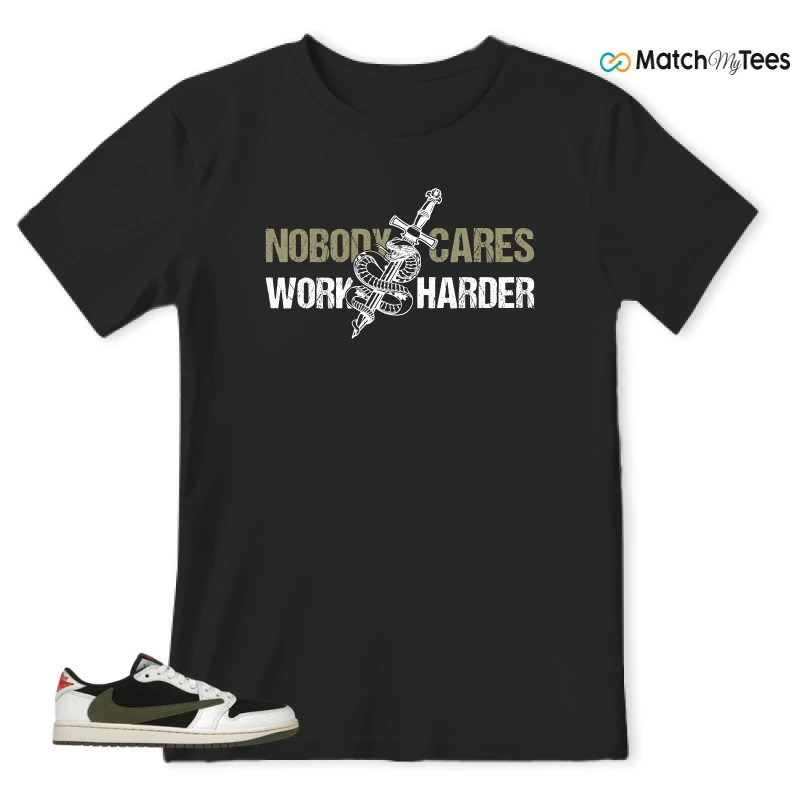 NIKE AIR JORDAN 1 RETRO LOW OG SP TRAVIS SCOTT OLIVE SNEAKER Matching Tees t-shirt