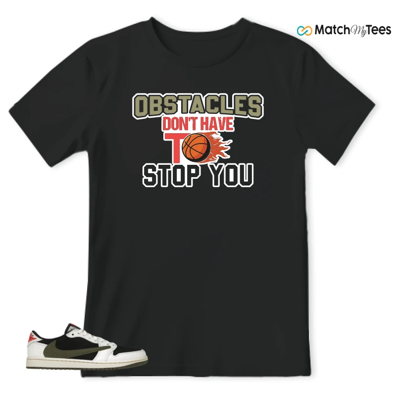 NIKE AIR JORDAN 1 RETRO LOW OG SP TRAVIS SCOTT OLIVE SNEAKER Matching Tees t-shirt