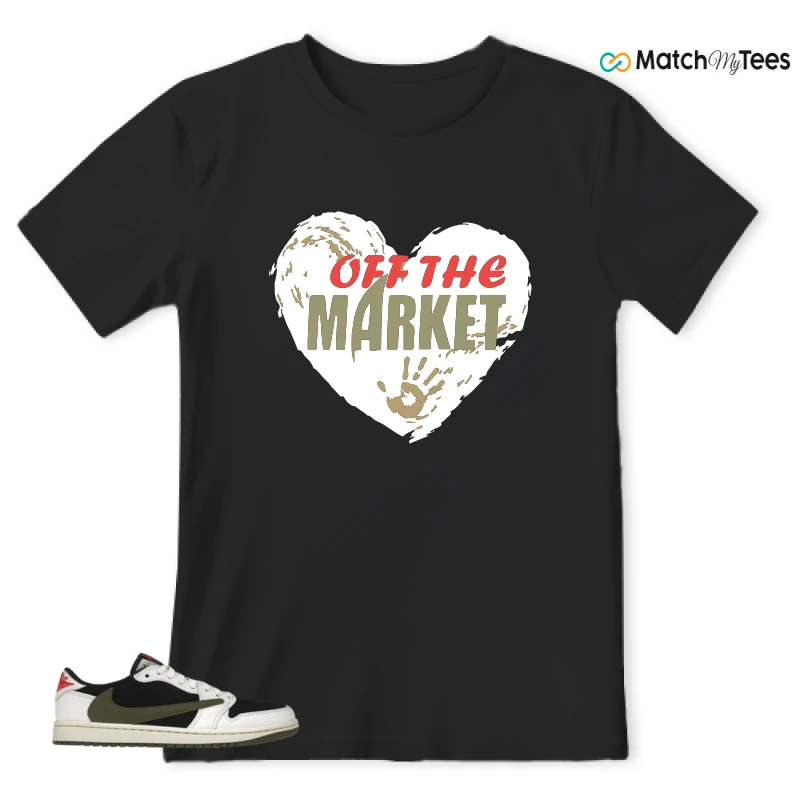NIKE AIR JORDAN 1 RETRO LOW OG SP TRAVIS SCOTT OLIVE SNEAKER Matching Tees t-shirt