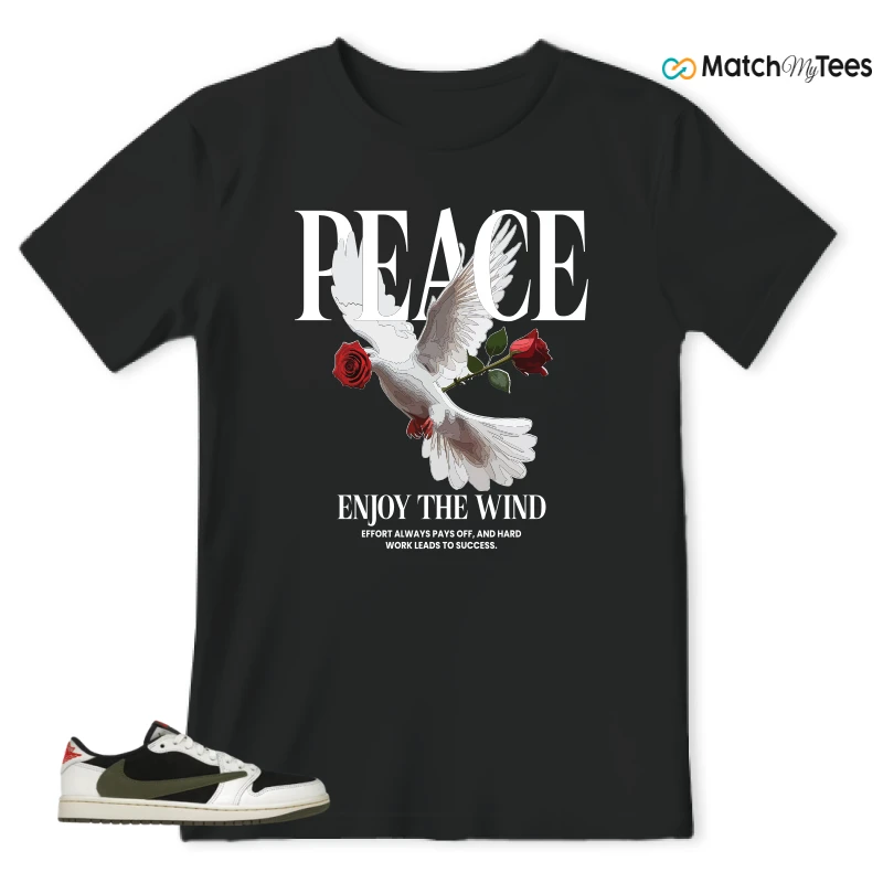 NIKE AIR JORDAN 1 RETRO LOW OG SP TRAVIS SCOTT OLIVE SNEAKER Matching Tees t-shirt
