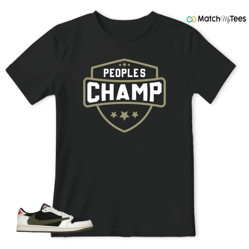 NIKE AIR JORDAN 1 RETRO LOW OG SP TRAVIS SCOTT OLIVE SNEAKER Matching Tees t-shirt