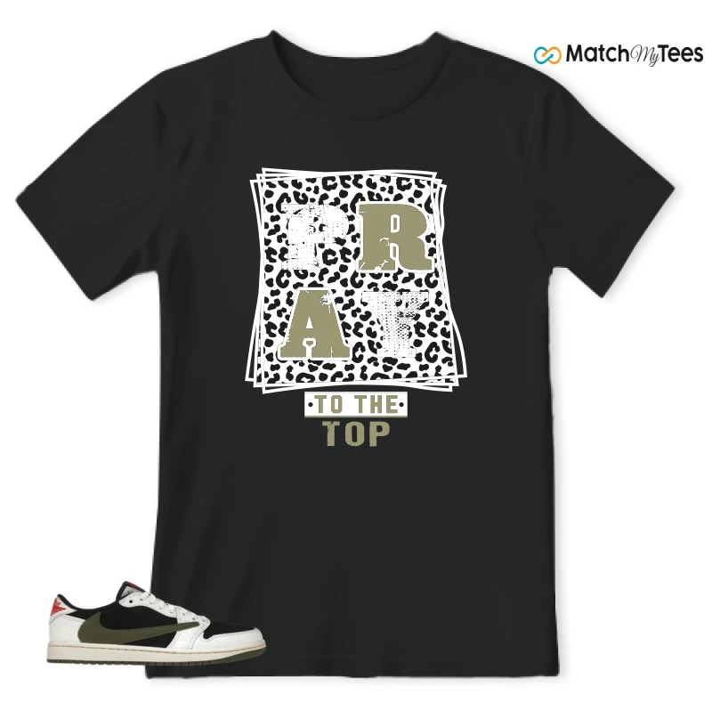 NIKE AIR JORDAN 1 RETRO LOW OG SP TRAVIS SCOTT OLIVE SNEAKER Matching Tees t-shirt
