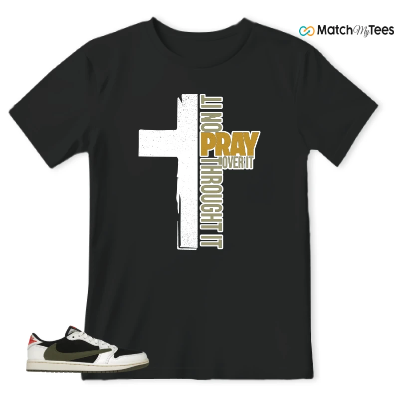 NIKE AIR JORDAN 1 RETRO LOW OG SP TRAVIS SCOTT OLIVE SNEAKER Matching Tees t-shirt