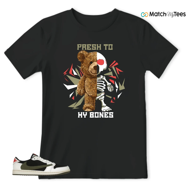 NIKE AIR JORDAN 1 RETRO LOW OG SP TRAVIS SCOTT OLIVE SNEAKER Matching Tees t-shirt