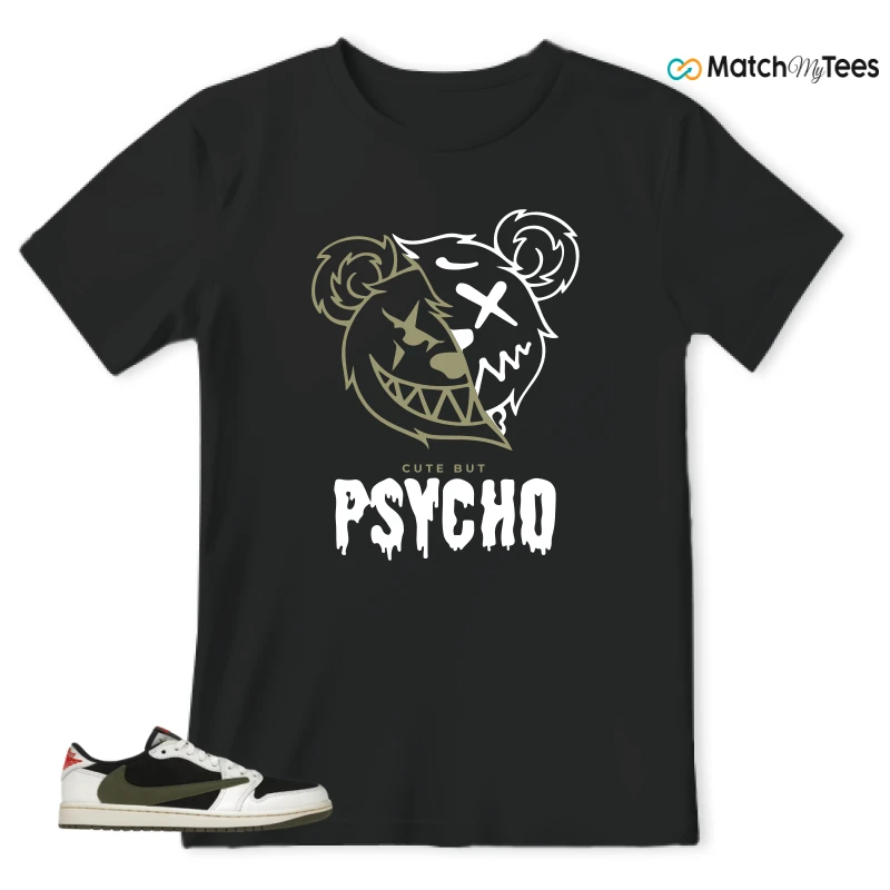 NIKE AIR JORDAN 1 RETRO LOW OG SP TRAVIS SCOTT OLIVE SNEAKER Matching Tees t-shirt