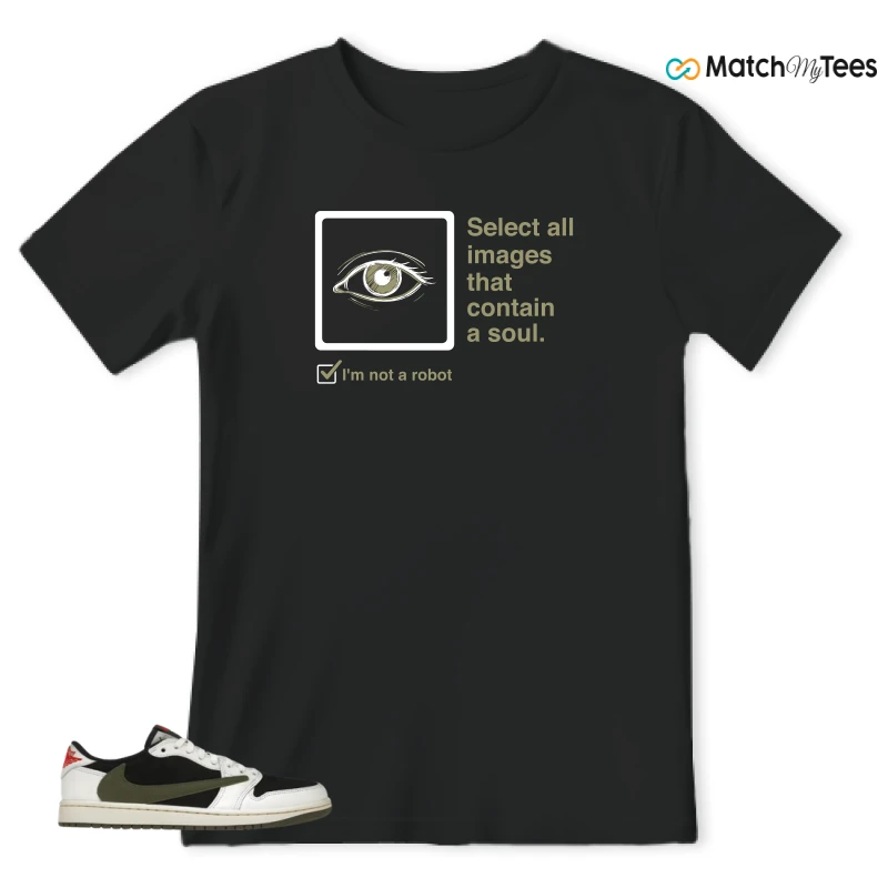 NIKE AIR JORDAN 1 RETRO LOW OG SP TRAVIS SCOTT OLIVE SNEAKER Matching Tees t-shirt