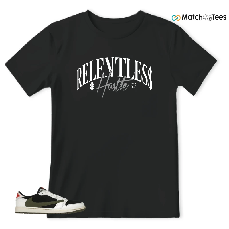 NIKE AIR JORDAN 1 RETRO LOW OG SP TRAVIS SCOTT OLIVE SNEAKER Matching Tees t-shirt