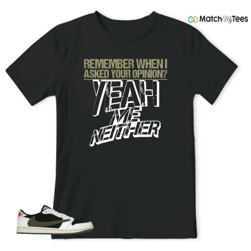 NIKE AIR JORDAN 1 RETRO LOW OG SP TRAVIS SCOTT OLIVE SNEAKER Matching Tees t-shirt