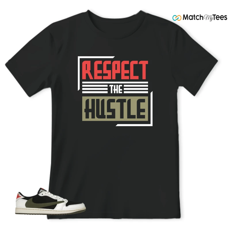 NIKE AIR JORDAN 1 RETRO LOW OG SP TRAVIS SCOTT OLIVE SNEAKER Matching Tees t-shirt