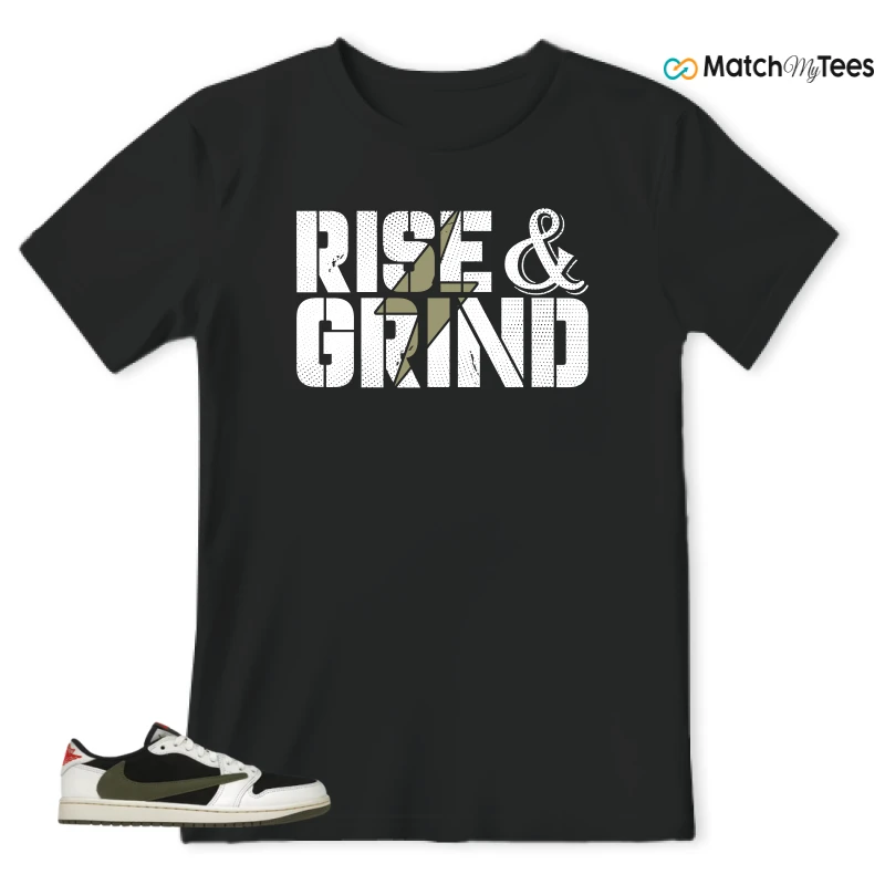 NIKE AIR JORDAN 1 RETRO LOW OG SP TRAVIS SCOTT OLIVE SNEAKER Matching Tees t-shirt
