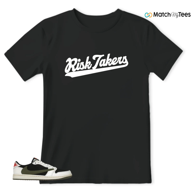 NIKE AIR JORDAN 1 RETRO LOW OG SP TRAVIS SCOTT OLIVE SNEAKER Matching Tees t-shirt