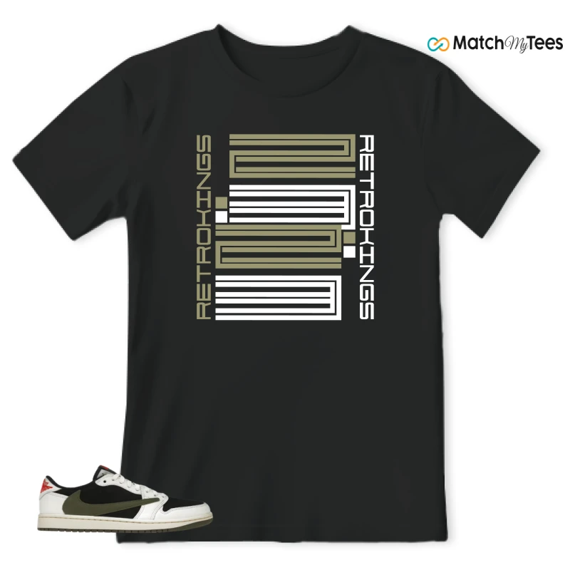 NIKE AIR JORDAN 1 RETRO LOW OG SP TRAVIS SCOTT OLIVE SNEAKER Matching Tees t-shirt