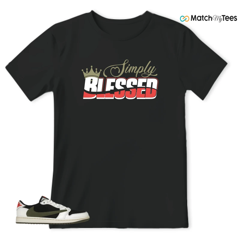 NIKE AIR JORDAN 1 RETRO LOW OG SP TRAVIS SCOTT OLIVE SNEAKER Matching Tees t-shirt