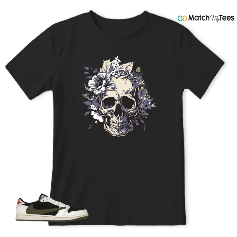 NIKE AIR JORDAN 1 RETRO LOW OG SP TRAVIS SCOTT OLIVE SNEAKER Matching Tees t-shirt