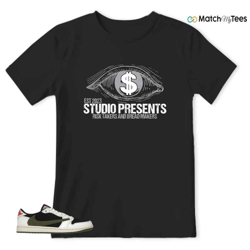 NIKE AIR JORDAN 1 RETRO LOW OG SP TRAVIS SCOTT OLIVE SNEAKER Matching Tees t-shirt