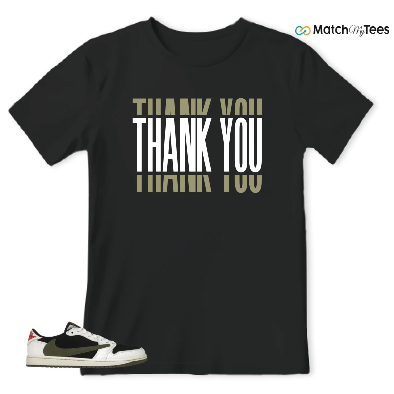 NIKE AIR JORDAN 1 RETRO LOW OG SP TRAVIS SCOTT OLIVE SNEAKER Matching Tees t-shirt