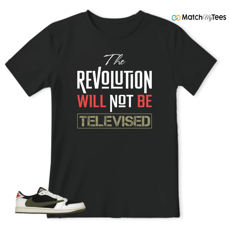 NIKE AIR JORDAN 1 RETRO LOW OG SP TRAVIS SCOTT OLIVE SNEAKER Matching Tees t-shirt