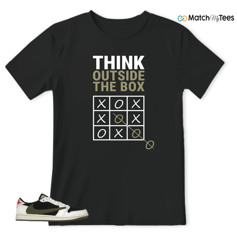 NIKE AIR JORDAN 1 RETRO LOW OG SP TRAVIS SCOTT OLIVE SNEAKER Matching Tees t-shirt