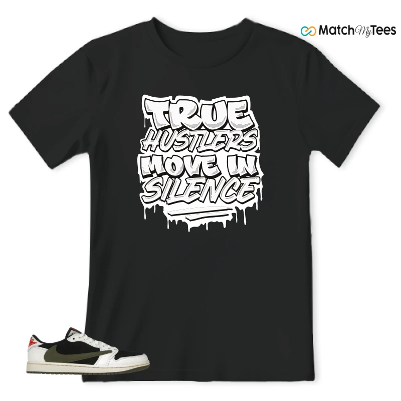 NIKE AIR JORDAN 1 RETRO LOW OG SP TRAVIS SCOTT OLIVE SNEAKER Matching Tees t-shirt