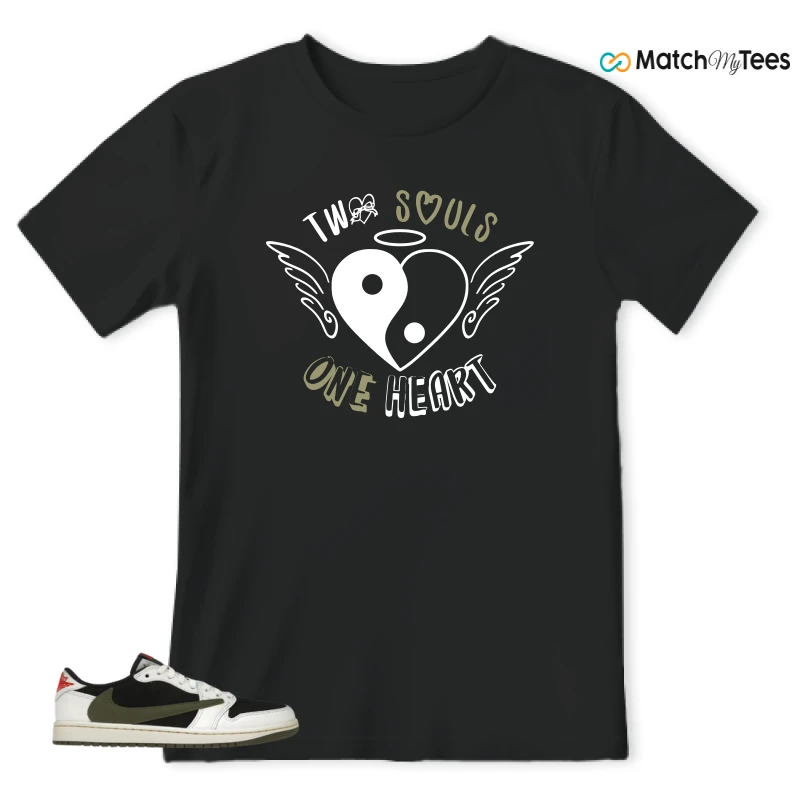 NIKE AIR JORDAN 1 RETRO LOW OG SP TRAVIS SCOTT OLIVE SNEAKER Matching Tees t-shirt