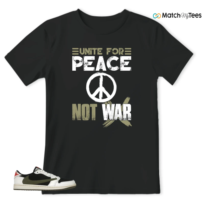 NIKE AIR JORDAN 1 RETRO LOW OG SP TRAVIS SCOTT OLIVE SNEAKER Matching Tees t-shirt